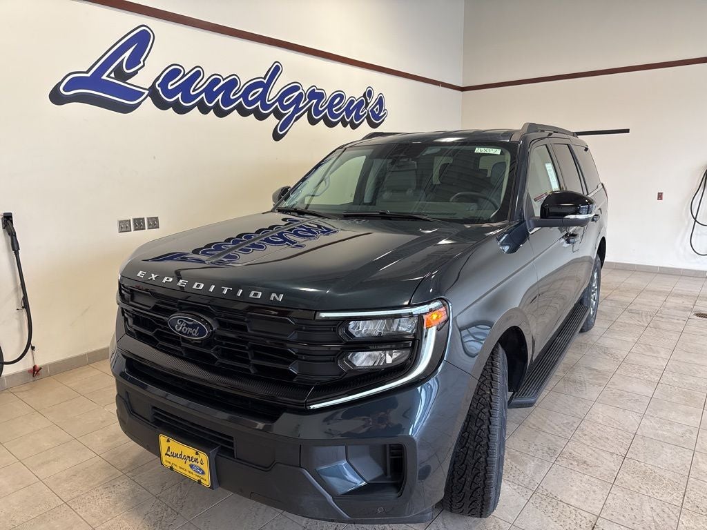 2026 Ford Expedition Active in Stone Blue Metallic — front three-quarter view
