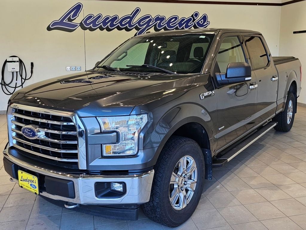 2017 Ford F-150 XLT in Magnetic Metallic — front three-quarter view