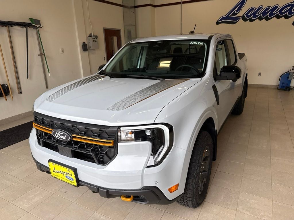 2026 Ford Maverick Tremor in Space White Metallic — front three-quarter view