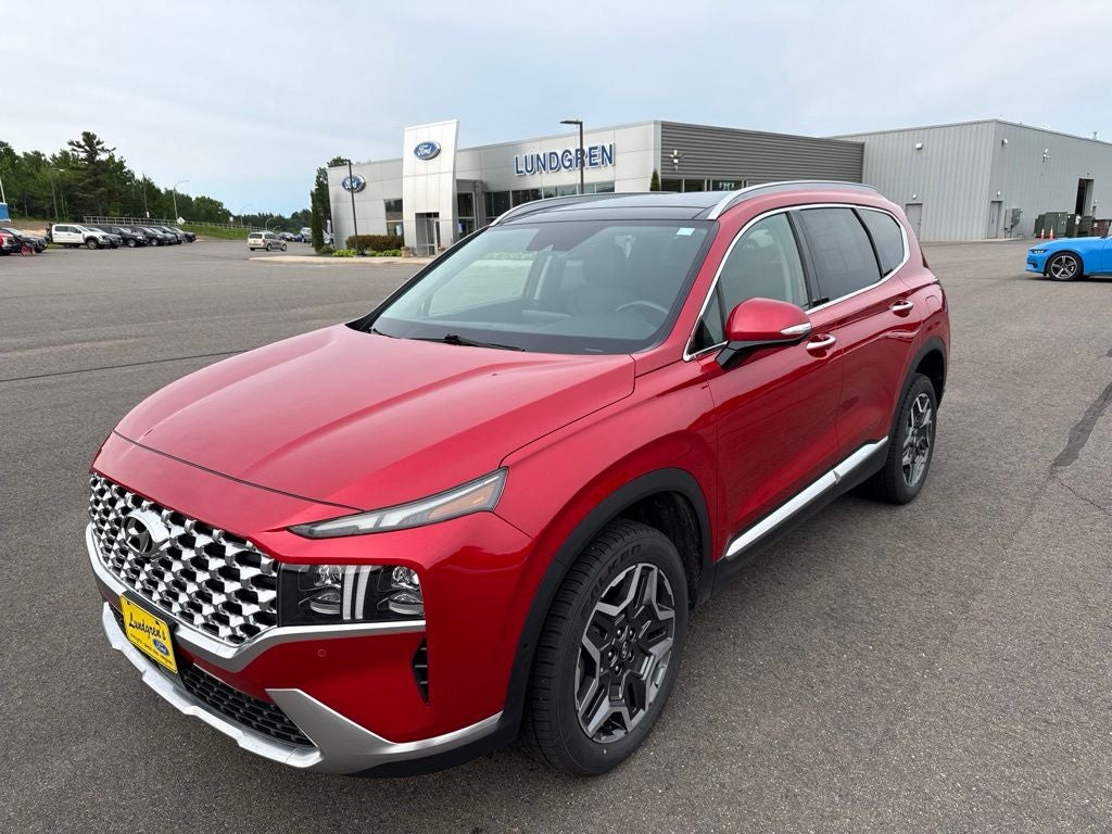 2022 Hyundai Santa Fe Limited in Calypso Red — front three-quarter view