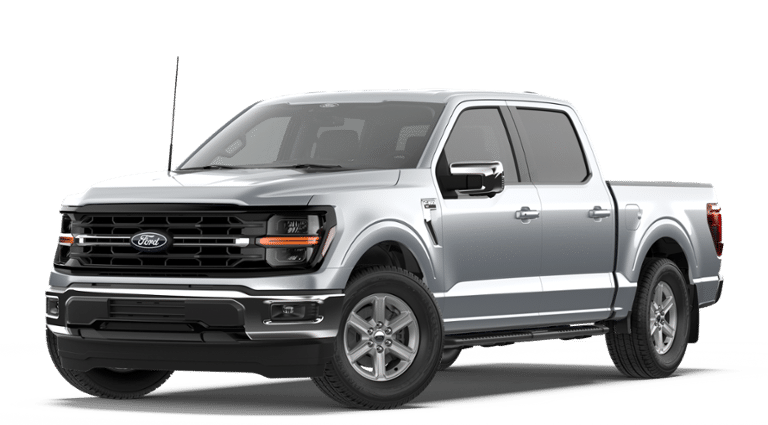 2026 Ford F-150 XLT in Iconic Silver Metallic — front three-quarter view